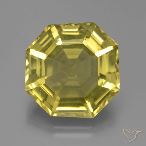 Cuarzo Amarillo medio natural de 16.14 ct, Corte Octágono / Esmeralda, VVS-VS