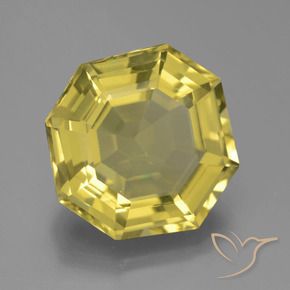 Cuarzo Amarillo medio natural de 16.14 ct, Corte Octágono / Esmeralda, VVS-VS