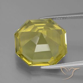 Cuarzo Amarillo medio natural de 16.14 ct, Corte Octágono / Esmeralda, VVS-VS