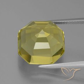 Cuarzo Amarillo piña natural de 17.30 ct, Corte Octágono / Esmeralda, VVS