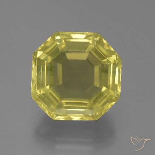 Cuarzo Amarillo pálido natural de 14.91 ct, Corte Octágono / Esmeralda, VVS-VS