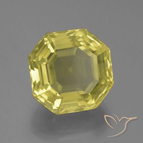 Cuarzo Amarillo pálido natural de 14.91 ct, Corte Octágono / Esmeralda, VVS-VS
