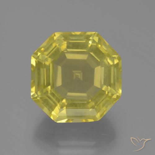 16.24ct Natural Amarillo medio Cuarzo, corte esmeralda, VS