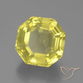 Cuarzo Amarillo claro natural de 17.33 ct, Corte Octágono / Esmeralda, VVS-VS