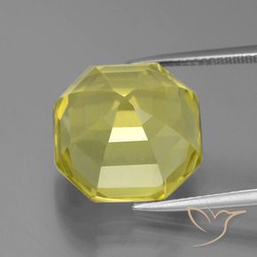 Cuarzo Amarillo claro natural de 17.33 ct, Corte Octágono / Esmeralda, VVS-VS