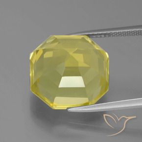 Cuarzo Amarillo claro medio natural de 14.90 ct, Corte Octágono / Esmeralda, VVS-VS