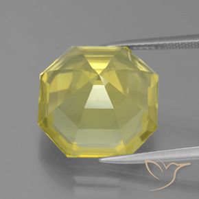Cuarzo Amarillo claro medio natural de 16.31 ct, Corte Octágono / Esmeralda, VVS