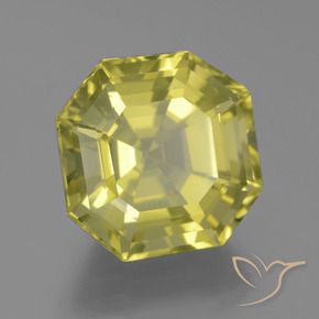 Cuarzo Amarillo claro medio natural de 19.27 ct, Corte Octágono / Esmeralda, VVS