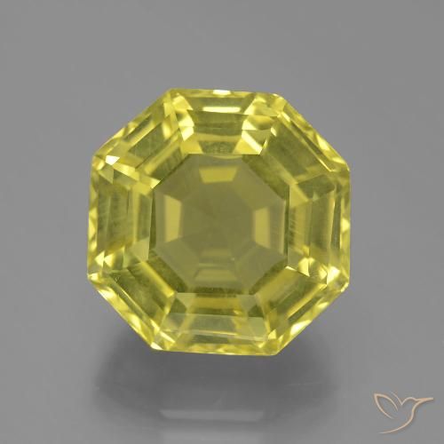 Cuarzo Amarillo piña natural de 15.85 ct, corte esmeralda, VVS