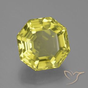 Cuarzo Amarillo piña natural de 15.85 ct, corte esmeralda, VVS