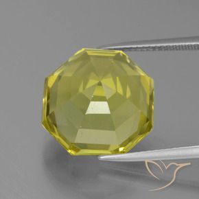 Cuarzo Amarillo piña natural de 15.85 ct, corte esmeralda, VVS