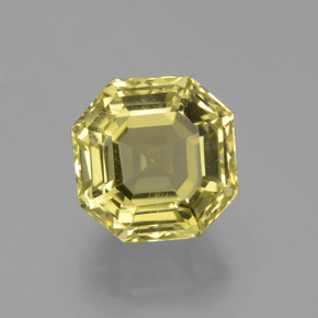 Cuarzo amarillo natural de 7,70 ct, corte esmeralda, VS