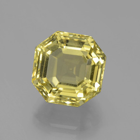 Cuarzo amarillo natural de 7,70 ct, corte esmeralda, VS