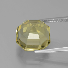 Cuarzo amarillo natural de 7,70 ct, corte esmeralda, VS