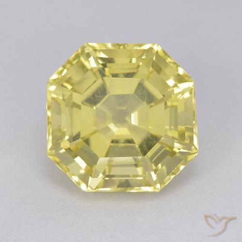 6.06ct Natural Amarillo claro Cuarzo, corte esmeralda, VS