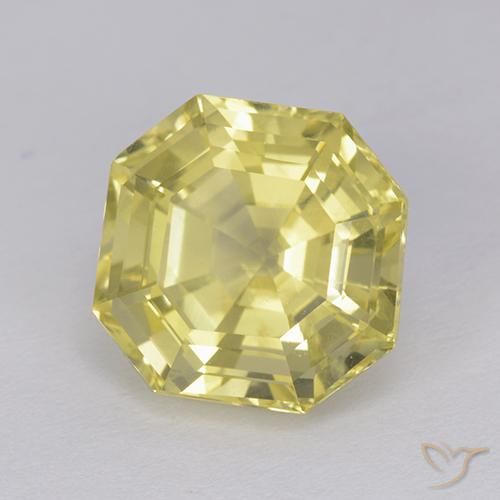 Cuarzo Amarillo claro natural de 6.06 ct, Corte Octágono / Esmeralda, VS