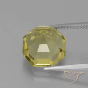 Cuarzo Amarillo pálido natural de 6.58 ct, Corte Octágono / Esmeralda, VVS
