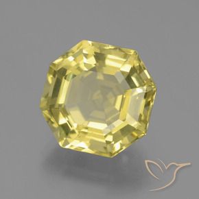 Cuarzo Amarillo amarronado natural de 7.77 ct, Corte Octágono / Esmeralda, VVS