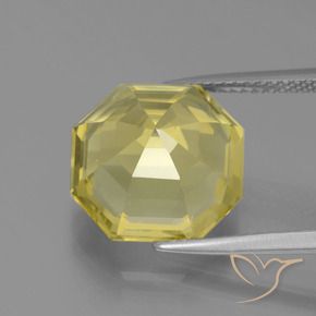 Cuarzo Amarillo amarronado natural de 7.77 ct, Corte Octágono / Esmeralda, VVS