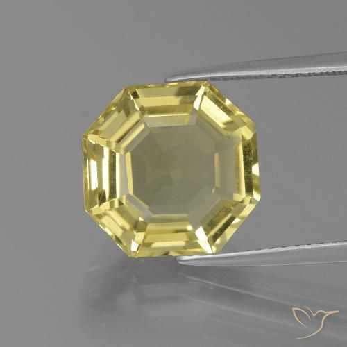 6.03ct Natural Amarillo claro Cuarzo, corte esmeralda, VS