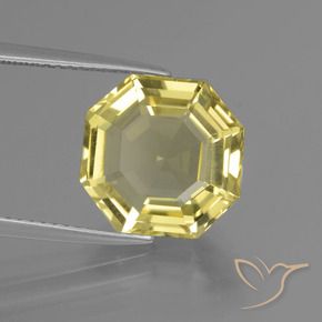 Cuarzo Amarillo claro natural de 6.03 ct, Corte Octágono / Esmeralda, VS