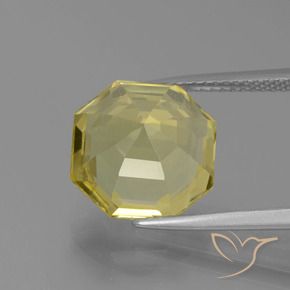 Cuarzo Amarillo claro natural de 6.03 ct, Corte Octágono / Esmeralda, VS