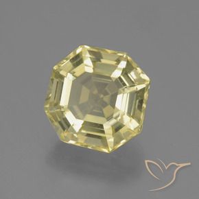 Cuarzo Amarillo laguna natural de 6.27 ct, Corte Octágono / Esmeralda, VVS-VS