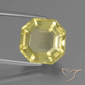 Cuarzo Amarillo claro natural de 7.26 ct, Corte Octágono / Esmeralda, VS