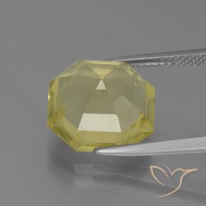 Cuarzo Amarillo claro natural de 7.26 ct, Corte Octágono / Esmeralda, VS