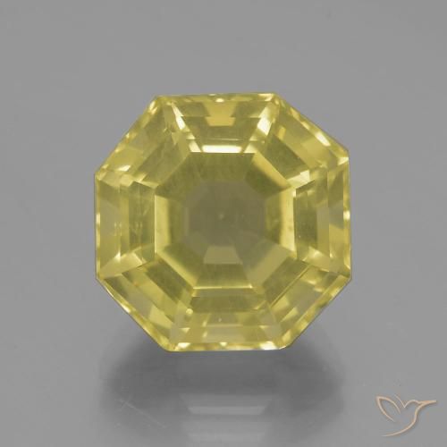 9.13ct Natural Amarillo pálido Cuarzo, corte esmeralda, VVS-VS