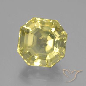 Cuarzo Amarillo claro medio natural de 8.92 ct, Corte Octágono / Esmeralda, VVS