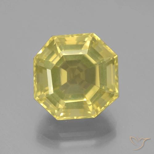 8.10ct Natural Amarillo muy pálido Cuarzo, corte esmeralda, VVS-VS