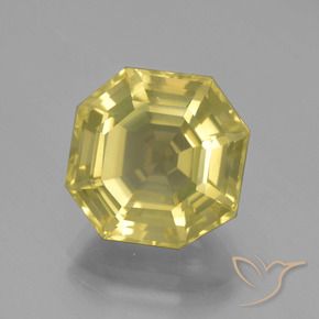 Cuarzo Amarillo muy pálido natural de 8.10 ct, Corte Octágono / Esmeralda, VVS-VS