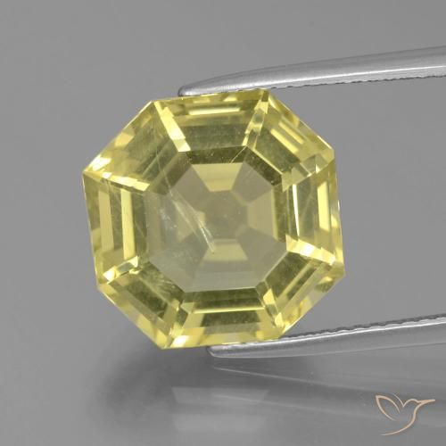 7.95ct Natural Amarillo medio Cuarzo, corte esmeralda, VS-SI