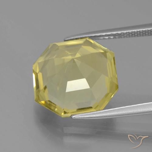 Cuarzo Amarillo medio natural de 7.95 ct, Corte Octágono / Esmeralda, VS-SI