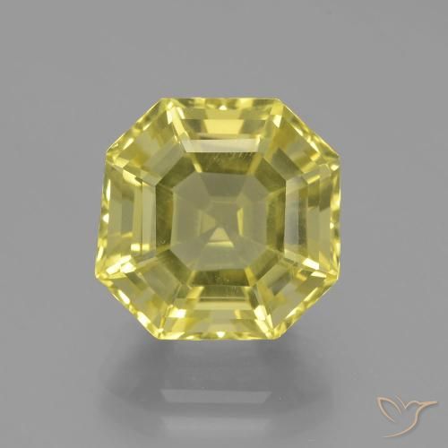 8.34ct Natural Amarillo pálido Cuarzo, corte esmeralda, VVS