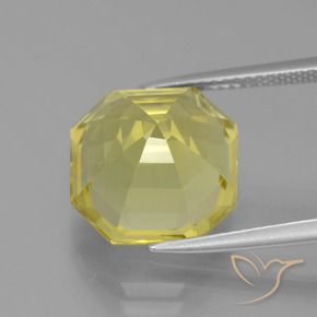 Cuarzo Amarillo pálido natural de 8.34 ct, Corte Octágono / Esmeralda, VVS