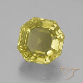 Cuarzo Amarillo pálido natural de 8.86 ct, Corte Octágono / Esmeralda, VVS