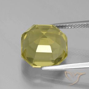 Cuarzo Amarillo pálido natural de 8.86 ct, Corte Octágono / Esmeralda, VVS