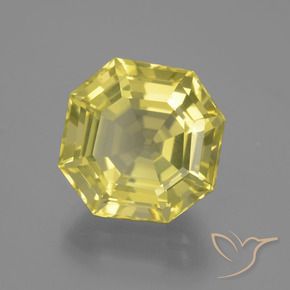 Cuarzo Amarillo piña claro natural de 11.40 ct, Corte Octágono / Esmeralda, VVS