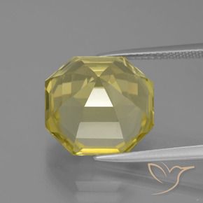Cuarzo Amarillo piña claro natural de 11.40 ct, Corte Octágono / Esmeralda, VVS