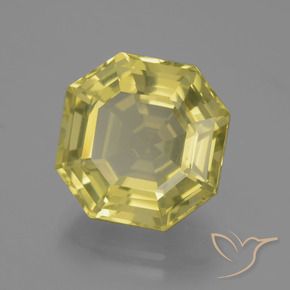 Cuarzo Amarillo piña claro natural de 12.01 ct, Corte Octágono / Esmeralda, VVS