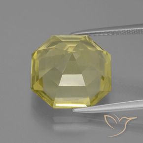 Cuarzo Amarillo piña claro natural de 12.01 ct, Corte Octágono / Esmeralda, VVS