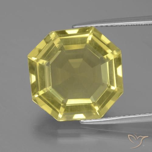 11.80ct Natural Amarillo piña claro Cuarzo, corte esmeralda, VVS-VS