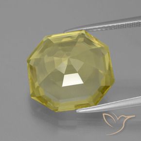 Cuarzo Amarillo piña claro natural de 11.80 ct, Corte Octágono / Esmeralda, VVS-VS