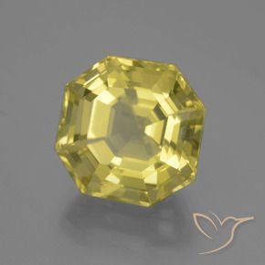 Cuarzo Amarillo claro natural de 11.44 ct, Corte Octágono / Esmeralda, VVS-VS