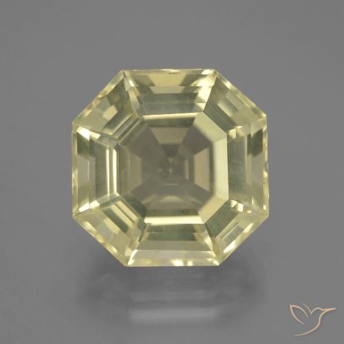 11.54ct Natural Amarillo claro medio Cuarzo, corte esmeralda, VVS