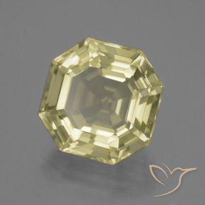 Cuarzo Amarillo claro medio natural de 11.54 ct, Corte Octágono / Esmeralda, VVS
