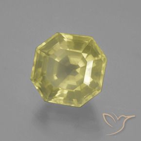 Cuarzo Amarillo pálido natural de 10.06 ct, Corte Octágono / Esmeralda, VS