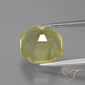 Cuarzo Amarillo pálido natural de 10.06 ct, Corte Octágono / Esmeralda, VS